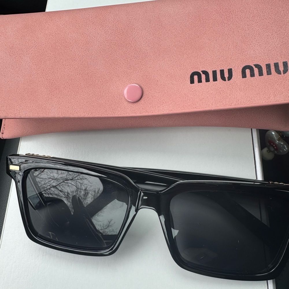 Miu Miu Black Sunglasses with Pink Case